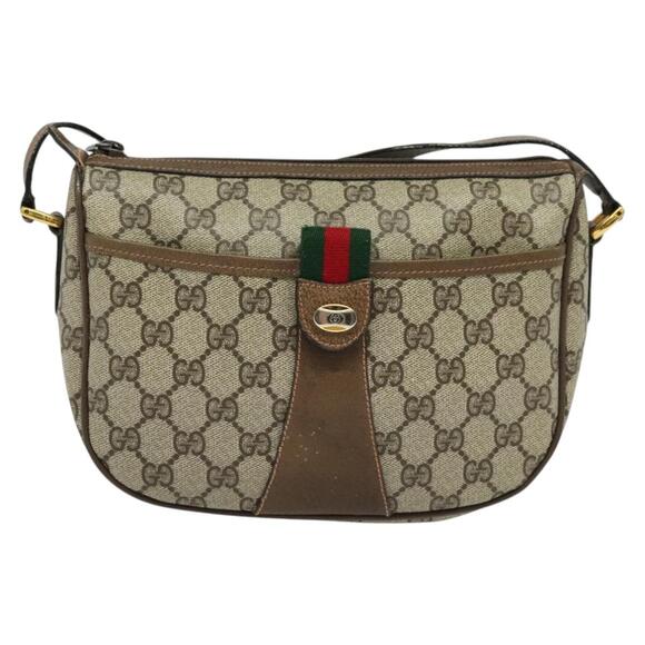 GUCCI GG Supreme Web Sherry Line Shoulder Bag Pvc Beige 89 02 032 - Picture 2 of 16